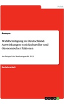 Anonym - Wahlbeteiligung in Deutschland. Auswirkungen soziokultureller und ökonomischer Faktoren