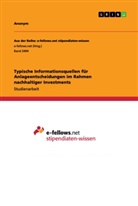 Anonym, Anonymous - Typische Informationsquellen für Anlageentscheidungen im Rahmen nachhaltiger Investments