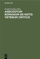 Friedrich Osann - Anecdotum Romanum de notis veterum criticis