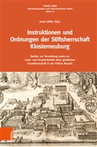 Josef Löffler - Instruktionen und Ordnungen der Stiftsherrschaft Klosterneuburg