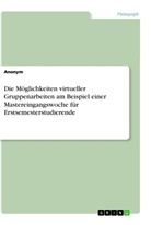 Anonym, Anonymous - Die Möglichkeiten virtueller Gruppenarbeiten am Beispiel einer Mastereingangswoche für Erstsemesterstudierende