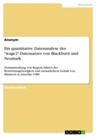 anonym, Anonymous - Ein quantitative Datenanalyse des "wage2"-Datensatzes von Blackburn und Neumark