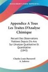 Charles Louis Barreswil, A. Sobrero - Appendice A Tous Les Traites D'Analyse Chimique