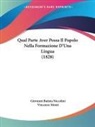Vincenzo Monti, Giovanni Batista Niccolini - Qual Parte Aver Possa Il Popolo Nella Formazione D'Una Lingua (1828)