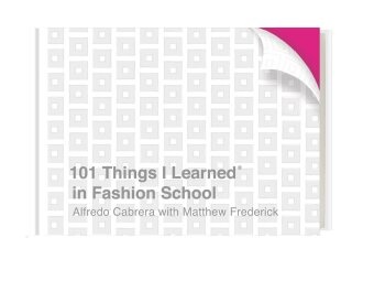 Alfredo Cabrera, Matthew Frederick - 101 Things I Learned in Fashion School