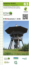 Geobasisdaten: Land NRW - Eggegebirge (Nordteil) mit Eggeweg, E1, Jakobspilgerweg Blatt 63, topographische Wanderkarte NRW