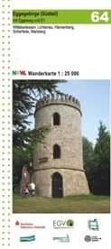 Geobasisdaten: Land NRW - Eggegebirge (Südteil) mit Eggeweg und E1 Blatt 64, topographische Wanderkarte NRW