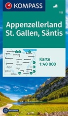 KOMPASS-Karte GmbH, KOMPASS-Karten GmbH, KOMPASS-Karten GmbH - KOMPASS Wanderkarte 112 Appenzellerland, St. Gallen, Säntis 1:40.000