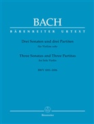 Johann Sebastian Bach, Peter Wollny - Drei Sonaten und drei Partiten für Violine solo BWV 1001-1006 (Urtext der NBArev), Spielpartitur, Urtextausgabe, Sammelband