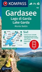 KOMPASS-Karte GmbH, KOMPASS-Karten GmbH, KOMPASS-Karten GmbH - KOMPASS Wanderkarte 102 Gardasee, Lago di Garda, Lake Garda, Monte Baldo 1:50.000