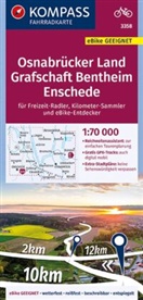 KOMPASS-Karte GmbH, KOMPASS-Karten GmbH, KOMPASS-Karten GmbH - KOMPASS Fahrradkarte 3358 Osnabrücker Land, Grafschaft Bentheim, Enschede 1:70.000