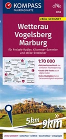 KOMPASS-Karte GmbH, KOMPASS-Karten GmbH, KOMPASS-Karten GmbH - KOMPASS Fahrradkarte 3359 Wetterau, Vogelsberg, Marburg 1:70.000