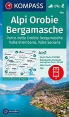 KOMPASS-Karte GmbH, KOMPASS-Karten GmbH - KOMPASS Wanderkarte 104 Alpi Orobie Bergamasche