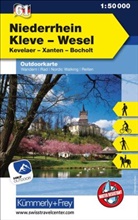Hallwag Kümmerly+Frey AG, Hallwa Kümmerly+Frey AG, Hallwag Kümmerly+Frey AG - Kümmerly+Frey Outdoorkarte Deutschland 61 Niederrhein, Kleve, Wesel 1:50.000