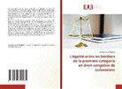 Jackson Nuru Mubuya - L'égalité entre les héritiers de la première catégorie en droit congolais de successions