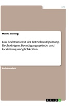 Marina Gloning - Das Rechtsinstitut der Betriebsaufspaltung. Rechtsfolgen, Beendigungsgründe und Gestaltungsmöglichkeiten