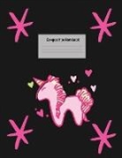 Allegra Edupublishing - Composition Notebook: Wide Ruled Lined Paper: Large Size 8.5x11 Inches, 110 pages. Notebook Journal: Pink Unicorn Stars Workbook for Prescho