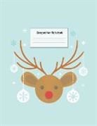 Allegra Edupublishing - Composition Notebook: Wide Ruled Lined Paper: Large Size 8.5x11 Inches, 110 pages. Notebook Journal: Christmas Reindeer Workbook for Prescho