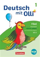 Anja Tiedje, Annett Zilger, Silk Bergmann, Silke Bergmann, Dian Christ, Diana Christ... - Deutsch mit Olli - Erstlesen - Ausgabe 2021 - 1. Schuljahr Arbeitsheft Leicht / Basis inkl. Grundschrift-Lehrgang - Teil A und B im Paket, mit BOOKii-Funktion