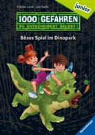 Fabian Lenk, Jan Saße - 1000 Gefahren junior - Böses Spiel im Dinopark (Erstlesebuch mit "Entscheide selbst"-Prinzip für Kinder ab 7 Jahren)
