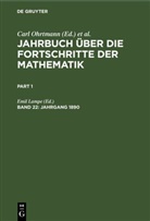 Max Henoch, Emil Lampe, Carl Ohrtmann - Jahrbuch über die Fortschritte der Mathematik - Band 22: Jahrgang 1890