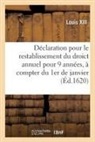 Louis XIII - Declaration pour le