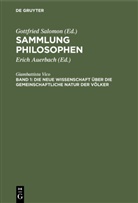 Giambattista Vico, Erich Auerbach, Gottfried Salomon - Sammlung Philosophen - 1: Die neue Wissenschaft über die gemeinschaftliche Natur der Völker