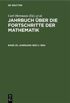Max Henoch, Emil Lampe - Jahrbuch über die Fortschritte der Mathematik - Band 25: Jahrgang 1893 u. 1894