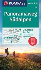 KOMPASS-Karte GmbH, KOMPASS-Karten GmbH, KOMPASS-Karten GmbH - KOMPASS Wanderkarten-Set 218 Panoramaweg Südalpen (2 Karten) 1:25.000