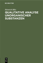 Heinrich Biltz - Qualitative Analyse unorganischer Substanzen