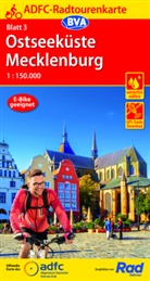Allgemeiner Deutscher Fahrrad-Club e.V. (ADFC), Bike, BVA BikeMedia GmbH, Allgemeine Deutscher Fahrrad-Club e V (ADFC, Allgemeiner Deutscher Fahrrad-Club e V (ADFC - ADFC-Radtourenkarte 3 Ostseeküste Mecklenburg 1:150.000, reiß- und wetterfest, GPS-Tracks Download