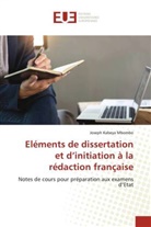 Joseph Kabeya Mbombo - Eléments de dissertation et d'initiation à la rédaction française