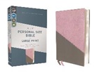 Zondervan - NIV, Personal Size Bible, Large Print, Leathersoft, Pink/Gray, Red Letter, Thumb Indexed, Comfort Print