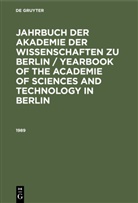 Horst Albach, Johannes Müller, Franz-Peter Schütte - Jahrbuch der Akademie der Wissenschaften zu Berlin / Yearbook of The Academie of Sciences and Technology in Berlin: 1989
