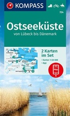 KOMPASS-Karte GmbH, KOMPASS-Karten GmbH, KOMPASS-Karten GmbH - KOMPASS Wanderkarten-Set 724 Ostseeküste von Lübeck bis Dänemark (2 Karten) 1:50.000