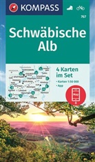 KOMPASS-Karte GmbH, KOMPASS-Karten GmbH, KOMPASS-Karten GmbH - KOMPASS Wanderkarten-Set 767 Schwäbische Alb (4 Karten) 1:50.000