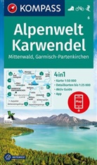 KOMPASS-Karte GmbH, KOMPASS-Karten GmbH, KOMPASS-Karten GmbH - KOMPASS Wanderkarte 6 Alpenwelt Karwendel Mittenwald, Garmisch-Partenkirchen 1:50.000