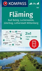 KOMPASS-Karte GmbH, KOMPASS-Karten GmbH, KOMPASS-Karten GmbH - KOMPASS Wanderkarte 747 Fläming, Bad Belzig, Luckenwalde, Jüterbog, Lutherstadt Wittenberg 1:50.000