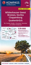 KOMPASS-Karte GmbH, KOMPASS-Karten GmbH, KOMPASS-Karten GmbH - KOMPASS Fahrradkarte 3366 Wildeshauser Geest Bremen Vechta Cloppenburg Quakenbrück mit Knotenpunkten 1:70.000