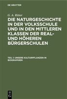 G. A. Ritter - G. A. Ritter: Die Naturgeschichte in der Volksschule und in den mittleren Klassen der Real- und höheren Bürgerschulen. Botanik - Abschnitt 2. Teil 1: Unsere Kulturpflanzen in Biographien