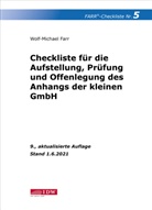 Wolf-Michael Farr, Wolf-Michael (Dr.) Farr - Farr, Checkliste 5 (Anhang der kleinen GmbH), 9. A.