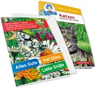 Nicol Herbst, Nicola Herbst, Nicola und Thomas Herbst, Thomas Herbst, Gregor Schöner, Dieter Tonn - Benny Blu - Set Glückwunschkarte Motiv Schmetterling + Wissensbuch Katzen, m. 1 Beilage