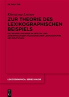 Khrystyna Lettner - Zur Theorie des lexikographischen Beispiels