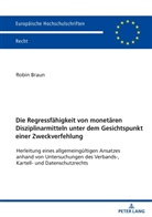 Robin Braun - Die Regressfähigkeit von monetären Disziplinarmitteln unter dem Gesichtspunkt einer Zweckverfehlung