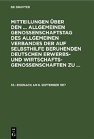 Allgemeiner Verband Der Auf Selbsthilfe Beruhenden Deutschen Erwerbs- Und Wirtschaftsgenossenschaften - Mitteilungen über den ... Allgemeinen Genossenschaftstag des Allgemeinen Verbandes der auf Selbsthilfe beruhenden Deutschen Erwerbs- und Wirtschaftsgenossenschaften zu ... - 55.: Eisenach am 8. September 1917