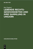 Karl Tagányi - Lebende Rechtsgewohnheiten und ihre Sammlung in Ungarn