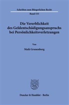Maik Grunenberg - Die Vererblichkeit des Geldentschädigungsanspruchs bei Persönlichkeitsverletzungen.