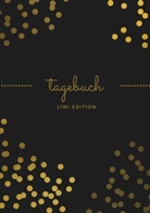 Notizbuc A5, Notizbuch A5, Tagebuch A5 - Tagebuch schön A5 liniert - 100 Seiten 90g/m² - Soft Cover goldene Punkte schwarz - FSC Papier