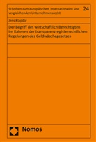 Jens Klapdor - Der Begriff des wirtschaftlich Berechtigten im Rahmen der transparenzregisterrechtlichen Regelungen des Geldwäschegesetzes