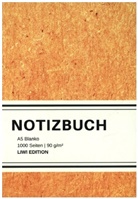Notebook A5, Notizbuc A5, Notizbuch A5 - Dickes Notizbuch 1000 Seiten - A5 blanko - Hardcover gelb mit Leseband - weißes Papier 90g/m² - FSC Papier